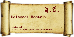 Malovecz Beatrix névjegykártya