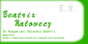 beatrix malovecz business card